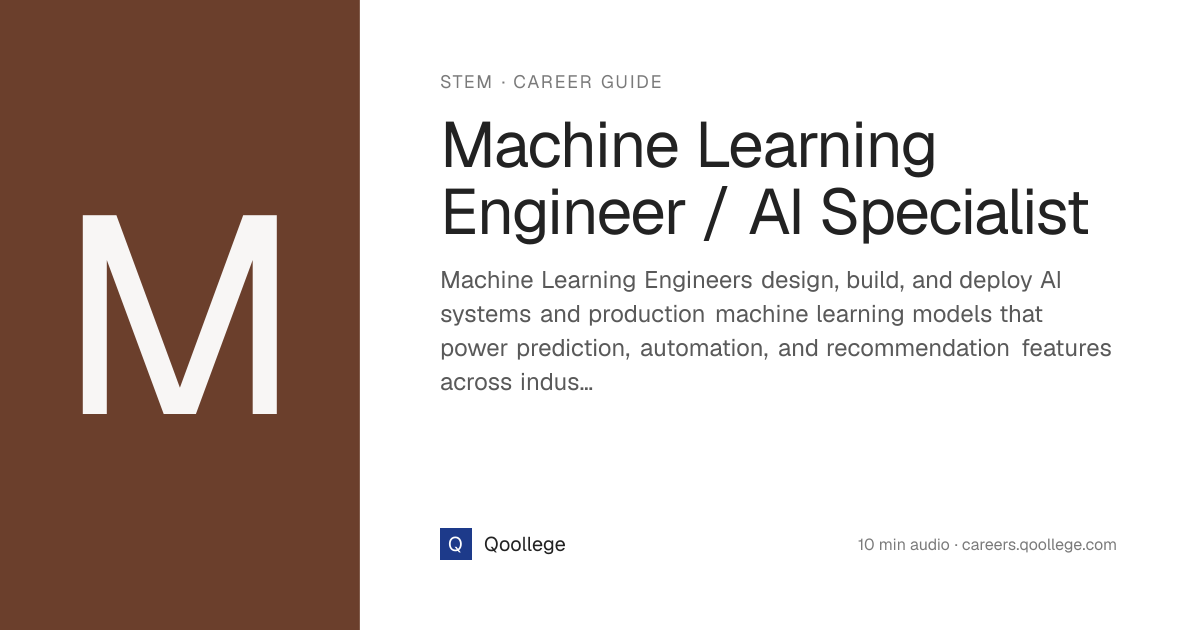 Machine Learning Engineer / AI Specialist — Career Guide | Qoollege